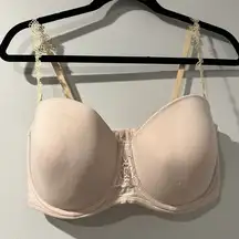 38DD Vanity Fair Beauty Back Strapless Bra Nude 74380 Full Coverage Underwire