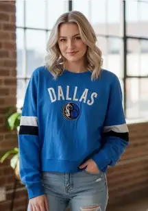 New Era Dallas Mavericks Women's Fleece Sweatshirt NBA Logo Blue Size XL