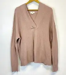 Aerie Oversized Cozyup Waffle Hooded V Neck Sweater