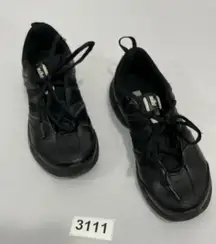 Womans Nike Woman Training Size 6 Black Leather Lace Up Sneakers