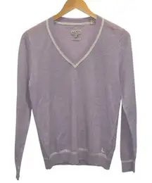 Jack Wills Womens Extra Fine‎ Merino Wool V-neck Pullover Sweater Purple Size 4