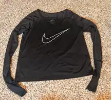 Nike Dri-FIT Long‎ Sleeve Running Top Athletic Shirt Black Women's M