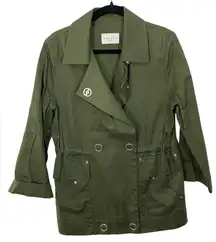Sandro Paris Olive Green Utility Double Breasted Jacket‎ Women’s Size EU 38 US 6