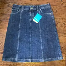Denim Jean Skirt With Zipper and Button Closure Size 8 NWT