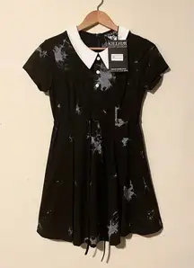 Rare Killstar Dye Fast Tie Dye Skater Dress in Black