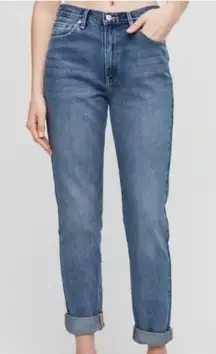 Wilfred Free Aritzia Nikki Relaxed Fit Medium‎ Wash Blue Jean Size 6