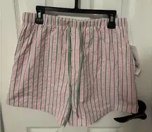 NWT Altar’d State Revival Pink and Green Striped Boxer Shorts size small
