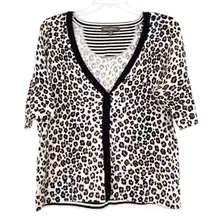 Tommy Bahama Cheetah Print Button Up Cardigan