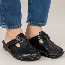 Alegria ALG-715‎ Mary Jane Clogs Women's 41 Black Iridescent Leather Comfort