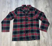 Banana Republic Plaid Button-Up Pajama‎ Top Womens Size M