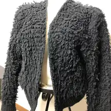 Esley black “shaggy” cardigan.  Size M