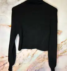 Blue Rain Black Cowl Neck Sweater