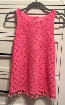 Lilly Pulitzer Pink Geometric Lace Tank Top