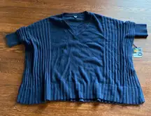 Simply Vera Vera Wang Navy Ribbed Poncho SIZE S/M