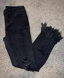 Black Skinny Ripped Jeans