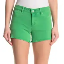 New  Green Stretch Denim Zina Shorts