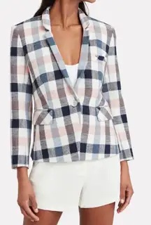 VERONICA BEARD Hosanna Schoolboy Dickey Blazer Size 4 Gingham Designer Preppy