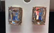 Express Gold-Tone Stud Earrings with Crystal Accents