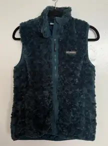 Columbia Plush Turquoise/green Vest Women’s  Small