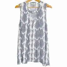Entro Floral Tunic Tank Keyhole Baroque Sleeveless Blouse Small