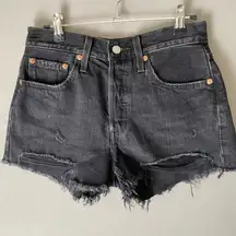 Levi's Premium 501  sz 26 gray distressed jean shorts