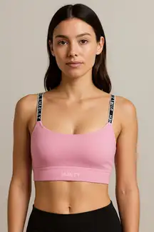 Pink Logo Strap Bralette Hurley Small Stretchy Sports Lounge Top