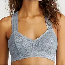 NWT Free People Intimates Galloon Lace RacerBack Bra Graphite Gray, Small