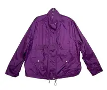 *Woman Within Jacket Womens Plus 2X Purple Lightweight Casual Windbreaker Coat