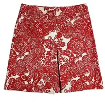 Talbots Red Pleated Paisley Pattern Skirt 8P