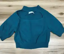 Urban Outfitters Teal Front Cutout Top Women’s Medium
