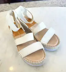 Dolce‎ Vita Lury Espadrille Wedge Sandal White Beachy Boho Casual Size 10