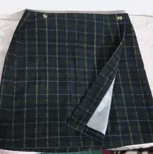 Vintage Green Plaid Skirt Size 8 