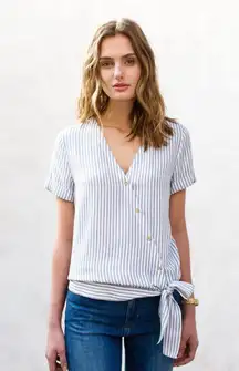 Sezane Strada Top in Blue Ecru