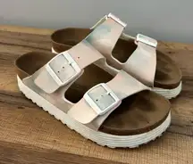 Birkenstock Arizona Platform Vegan Birko-Flor Watercolor Pink