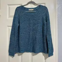 Faded Glory Blue Knit Pullover Sweater Long Sleeve Cotton Blend Sz XL (16-18)