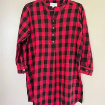 B Boutique by Evergreen: Women’s Red & Black Buffalo Plaid Button Dress
