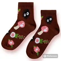 Studio Ghibli My Neighbor Totoro Soot Sprite Mushroom Ankle Socks