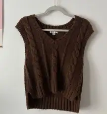 brown sweater vest size XS