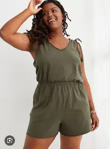 NWT  Army Green Tassel Romper XS