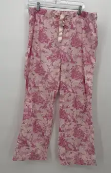 Old Navy Intimates Pink Toile Pattern Drawstring Pajama Bottoms Y2k 2007 Size L