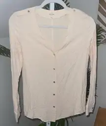 Sezane Textured Buttondown Blouse‎ Top