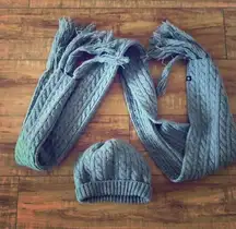 100% lambswool beanie and scarf set