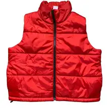 Abound Red Zip Up Puffer Vest M