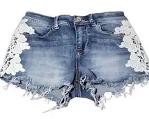 Indigo Rein jean short distressed