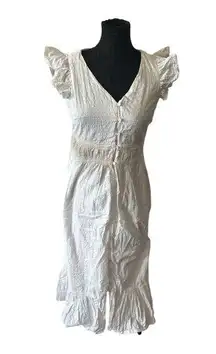 Rachel Zoe White Ruffled Tiered Midi Sundress