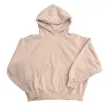 Aritzia TNA Cozy Fleece Boyfriend Hoodie Pale Pink Oversized Size 3 Large