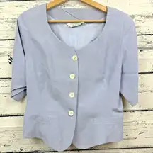 Laura Ashley Periwinkle Silk Linen‎ Blend Button Down Blazer [Size 8]