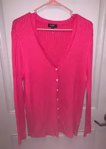 Lord&Taylor Hot Pink Button Up Cardigan Size 3X