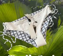 Tavik reversible bikini bottom‎ blue white grid full coverage size M New