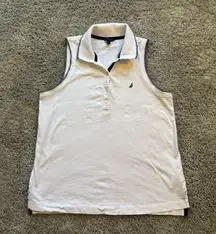 Nautica Collared Tank Top White Womens Size S